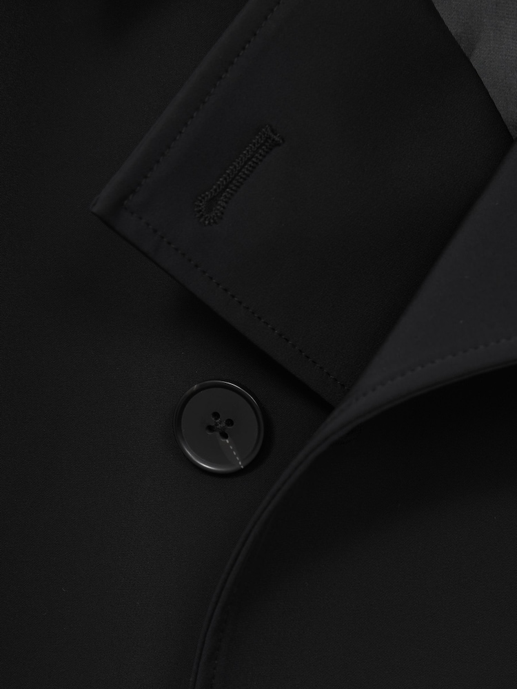 Reiss Black Scramble Double Breasted Long Trench Coat - Image 7 of 7