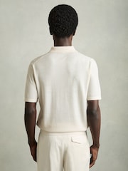 Reiss Snow White Maxwell Merino Wool Half-Zip Polo Shirt - Image 5 of 6