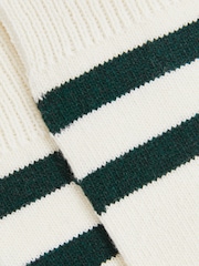 Reiss Ecru/Forest Green Alcott Striped Socks With Wool And Cashmere - Image 3 of 3