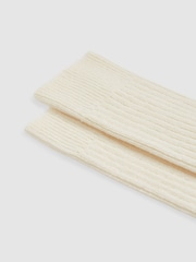 Reiss Ecru Ezra Ribbed Socks With Wool And Cashmere - Image 2 of 3