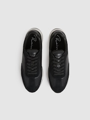 Reiss Black/White Emmett Leather Suede Running Trainers - Image 3 of 5