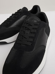 Reiss Black/White Emmett Leather Suede Running Trainers - Image 5 of 5