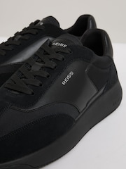 Reiss All Black Emmett Leather Suede Running Trainers - Image 5 of 5