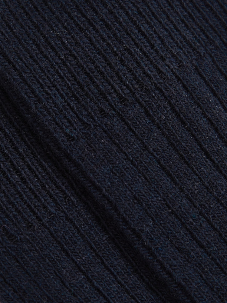 Reiss Navy Ezra Ribbed Socks With Wool And Cashmere - Image 3 of 3