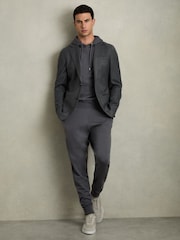 Reiss Blackened Blue Billings Merino-Blend Stretch Joggers - Image 1 of 6