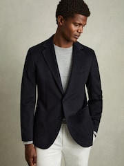 Reiss Navy Patch Regular-Fit Single-Breasted Blazer With Gilet Insert - Image 3 of 7