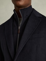 Reiss Navy Patch Regular-Fit Single-Breasted Blazer With Gilet Insert - Image 5 of 7