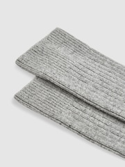 Reiss Soft Grey Ezra Ribbed Socks With Wool And Cashmere - Image 2 of 3