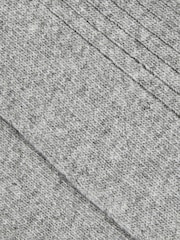 Reiss Soft Grey Ezra Ribbed Socks With Wool And Cashmere - Image 3 of 3