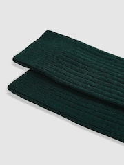 Reiss Forest Green Ezra Ribbed Socks With Wool And Cashmere - Image 2 of 3