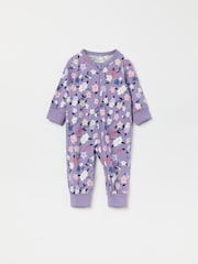 Polarn O. Pyret Purple Organic Cotton Space Print Sleepsuit - Image 1 of 3
