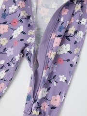 Polarn O. Pyret Purple Organic Cotton Space Print Sleepsuit - Image 2 of 3