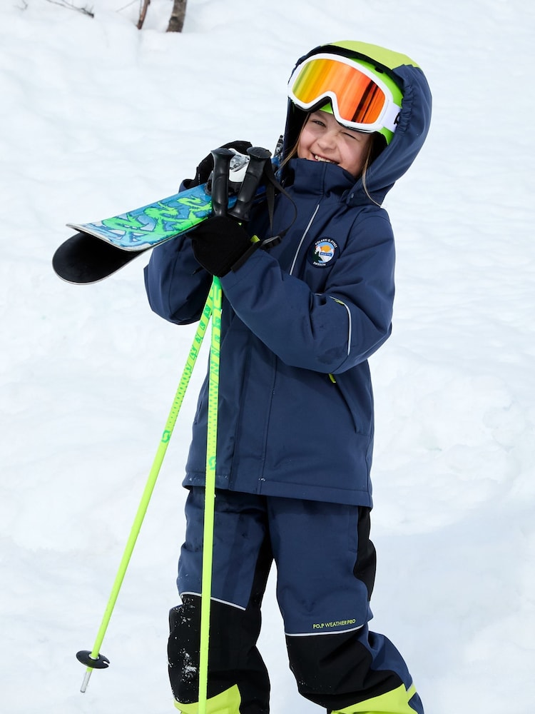 Polarn O Pyret Blue Waterproof Padded Ski Jacket - Image 2 of 9