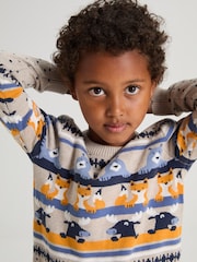 Naturalny - Polarn O. Pyret Organic Nordic Floral Print Jumper - Image 2 of 4
