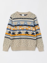 Naturalny - Polarn O. Pyret Organic Nordic Floral Print Jumper - Image 3 of 4