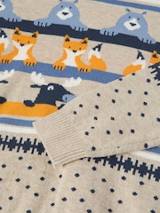Naturalny - Polarn O. Pyret Organic Nordic Floral Print Jumper - Image 4 of 4