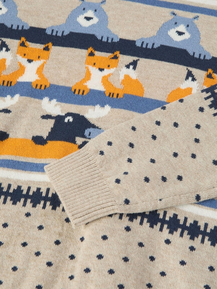Naturalny - Polarn O. Pyret Organic Nordic Floral Print Jumper - Image 4 of 4