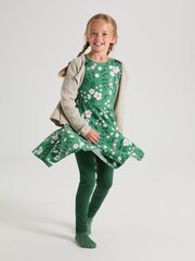 Polarn O Pyret Green Organic Cotton Floral Print Dress - Image 2 of 6