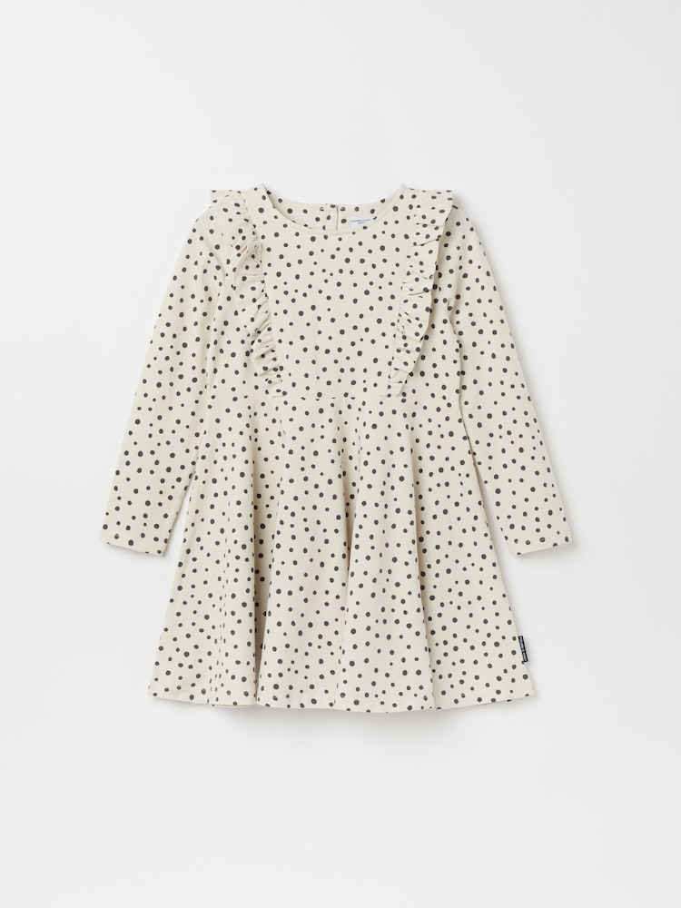 Polarn O. Pyret Natural Organic Cotton Polka Dot Print Dress - Image 1 of 4
