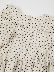 Polarn O. Pyret Natural Organic Cotton Polka Dot Print Dress - Image 4 of 4