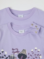 Polarn O. Pyret Purple Organic Cotton Floral Print Top - Image 2 of 3