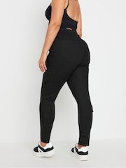 Negro - Yours Curve Cargo Pocket Jeans - Imagen 3 de 4