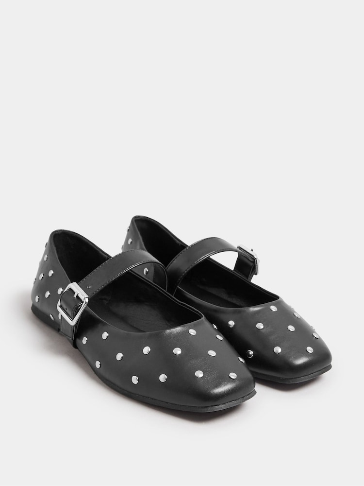 Yours Curve Mary Jane Extra širok kroj Studded čevlji - Slika 2 iz 4 Yours Curve Mary Jane Extra širok kroj Studded čevlji - Slika 2 iz 4