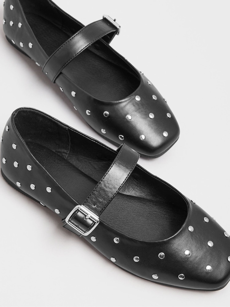 Yours Curve Black Mary Jane Extra Wide Fit Studded Shoes - Image 4 of 4
