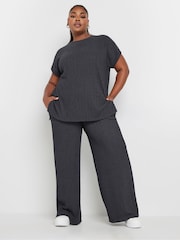 Yours Curve Blue Crinkle Grown On T-Shirt - Image 2 of 5