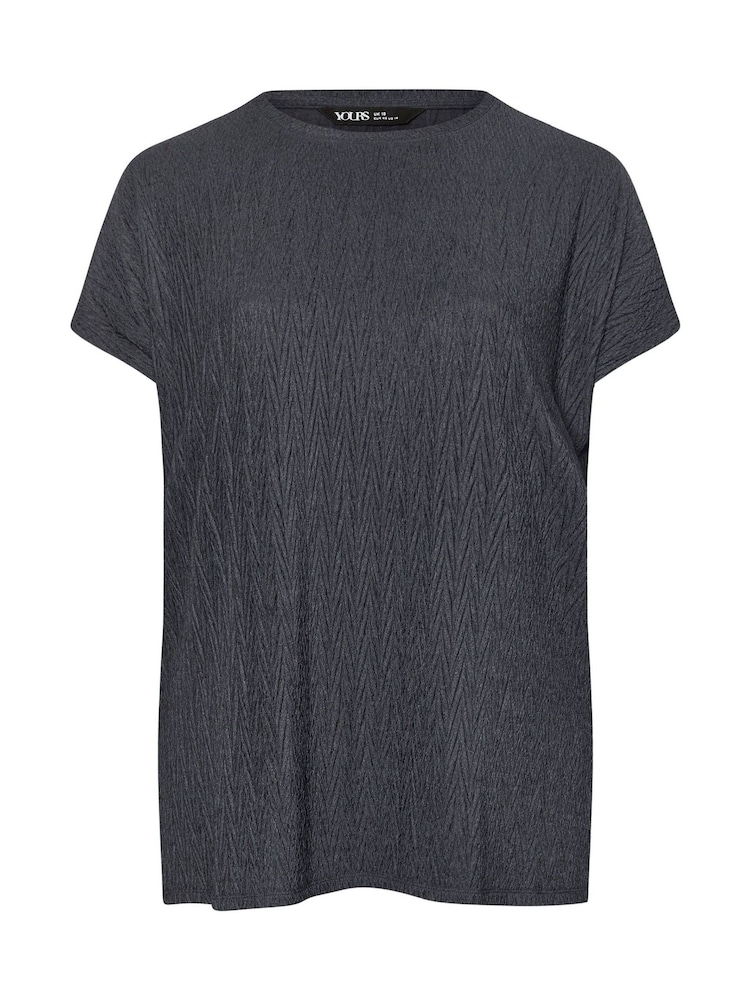 Azul - Yours Curve Crinkle Grown On T-Shirt - Imagen 5 de 5 Azul - Yours Curve Crinkle Grown On T-Shirt - Imagen 5 de 5