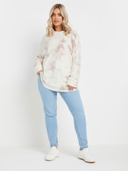 Yours Curve White Tie Dye Soft Touch Jumper - Image 2 of 5