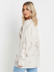 Yours Curve White Tie Dye Soft Touch Jumper - Image 3 of 5
