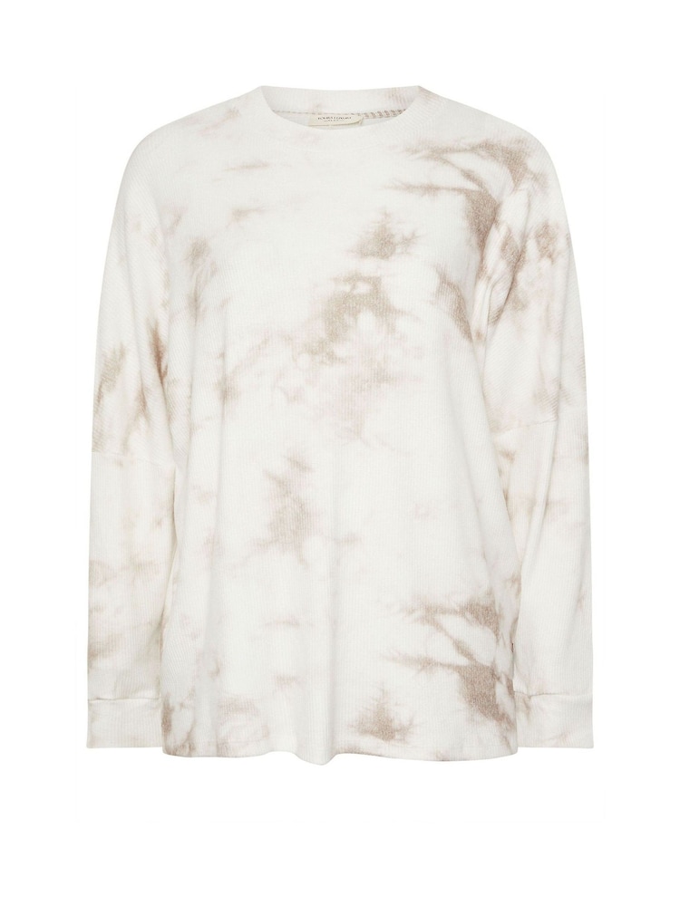 Yours Curve White Tie Dye Soft Touch Jumper - Image 5 of 5