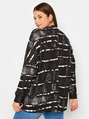 Yours Curve Black Tie Dye Soft Touch Jumper - Image 3 of 5