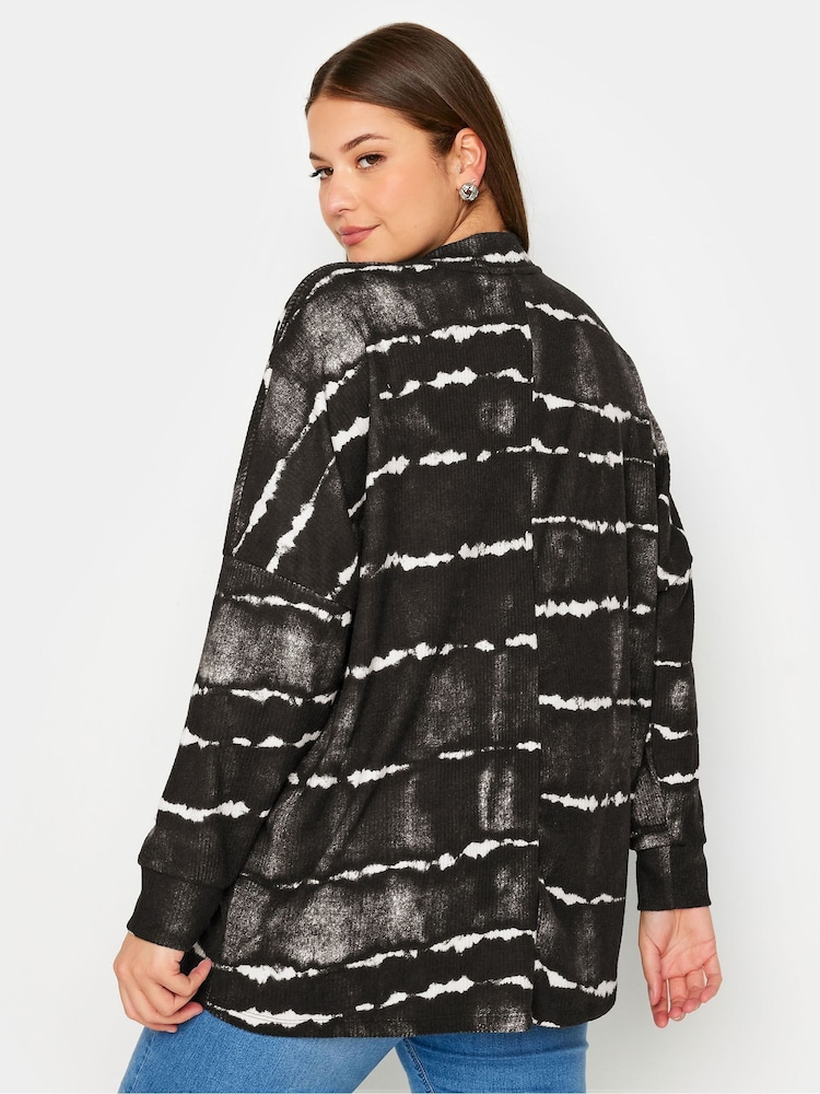 Yours Curve Black Tie Dye Soft Touch Jumper - Image 3 of 5