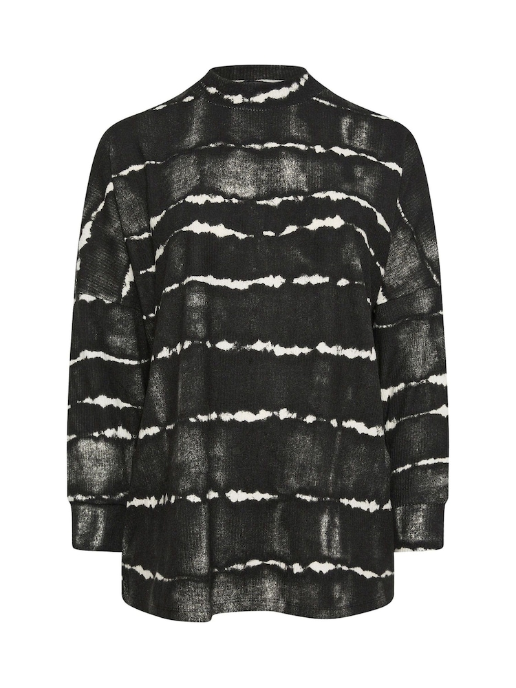 Yours Curve Black Tie Dye Soft Touch Jumper - Image 5 of 5