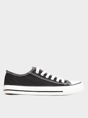 Yours Curve Black & White Extra Wide Fit Canvas Leopard Print Low Trainers - Image 3 of 5
