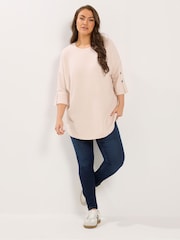 Yours Curve Pink Soft Touch Button Detail Top - Image 2 of 5