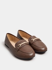 Yours Curve Brown Extra Wide Fit Snaffle Loafers - Image 2 of 5