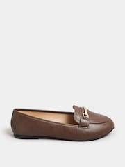 Yours Curve Brown Extra Wide Fit Snaffle Loafers - Image 3 of 5