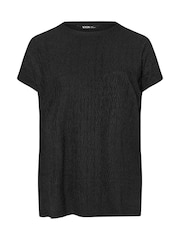 Yours Curve Black Crinkle Grown On T-Shirt - Image 5 of 5