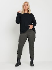 Gris - Yours Curve Cargo Pocket Jeans - Imagen 4 de 5