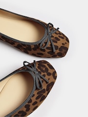 Yours Curve Brown Extra Wide Fit Leopard Print Ballet Pumps - Image 5 of 5