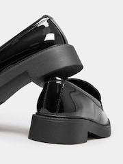 Yours Curve Black Wide Fit Wide Fit Saddle Loafer Patent Shoes - Image 4 of 5