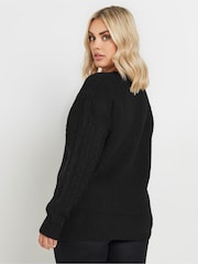 Yours Curve Black Cable Cut Out Jumper - Image 3 of 5