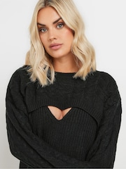 Yours Curve Black Cable Cut Out Jumper - Image 4 of 5