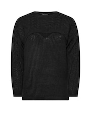 Yours Curve Black Cable Cut Out Jumper - Image 5 of 5