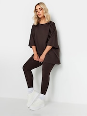Yours Curve Brown Boxy 100% Cotton T-Shirt - Image 2 of 4