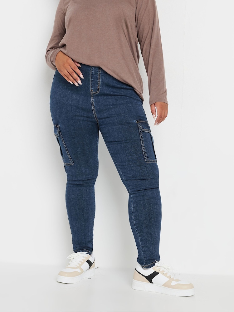 Azul - Yours Curve Cargo Pocket Jeans - Imagen 1 de 4 Azul - Yours Curve Cargo Pocket Jeans - Imagen 1 de 4