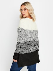 Yours Curve Cream Colourblock Stripe Knitted Jumper - Image 3 of 5